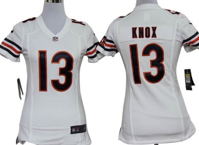 Nike Women's nfl Chicago Bears 13 Johnny Knox Nike White Game Team Jersey